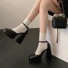Super High Heels, Children's Beige Toe, Mary Jane's Thick Heeled Sandals, Wedding Shoes