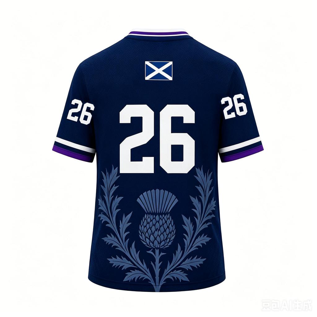 2026 Scotland National Flag #26 Soccer Jersey Quick Dry Mesh Thistle Pattern Football Fan Short Sleeve T Shirt For Kids Adults