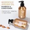 PURC Shampooing sans sulfate à l'huile d'argan du Maroc Traitement capillaire lissant à la kératine aux acides aminés Réparation des cheveux abîmés