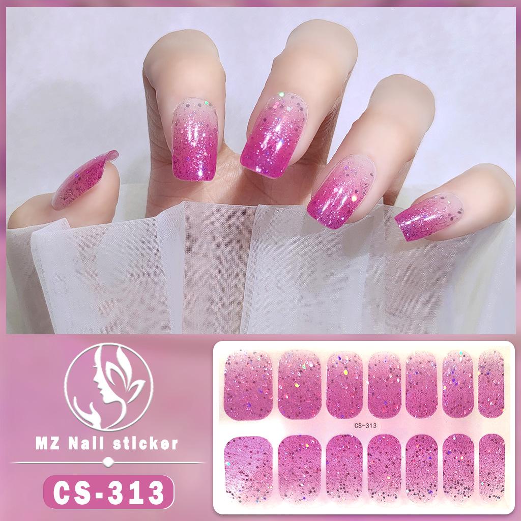CS Waterproof No-Bake Gel Nail Polish: Full-Cover Korean-Style Multi-Color Glitter Nail Art Stickers
