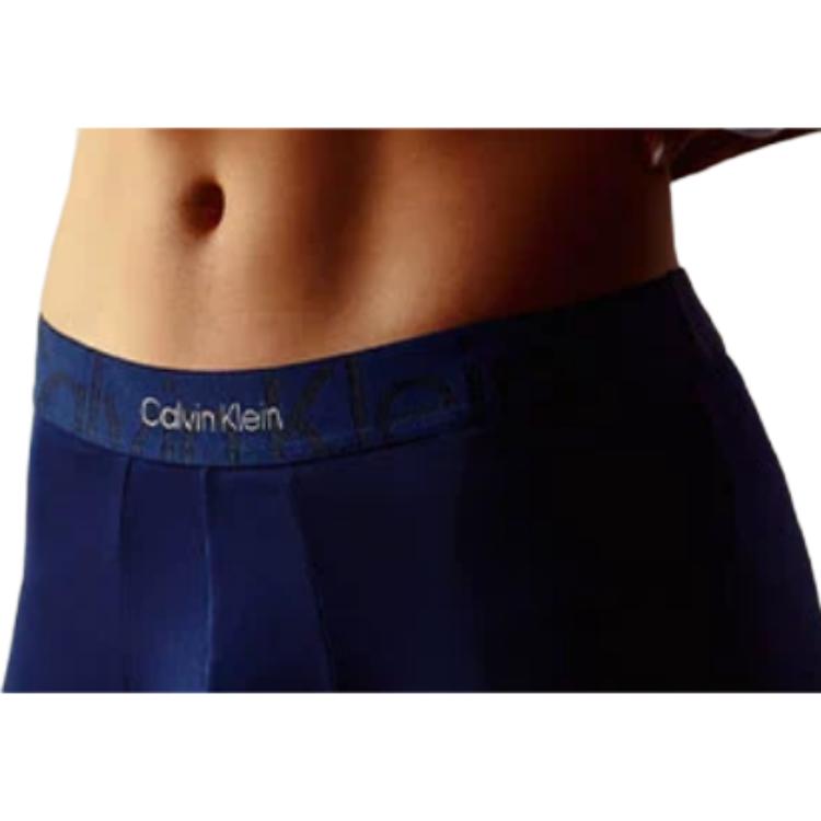 Calvin Klein Double Gravity Jacquard Waistband Soft Anti-Chafing Boxer Shorts Men Boxer Shorts Deep-Blue NB3312VN7