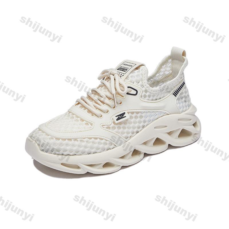 Fashion Women's White Sneakers Summer New Fly Weave Mesh Breathable Running Shoes Fashion Lightweight Comfortable Lace-up Casual Shoes