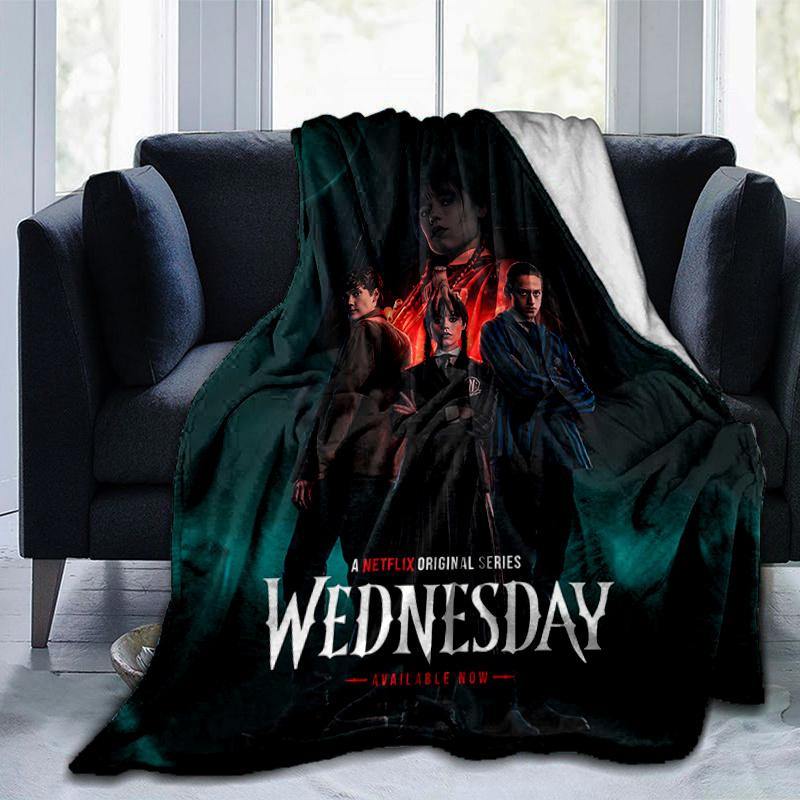 1pc Wednesday Series Blanket, Soft Throw for Room Decor, Perfect Gift Idea for Family and Friend, Living Room, Travel, Camping, Car Blankets, Beach, O