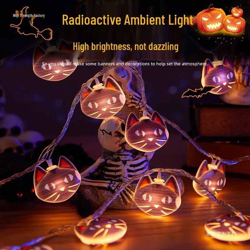 Light-Up Pumpkin String Lights for Halloween Decor and Party Ambiance