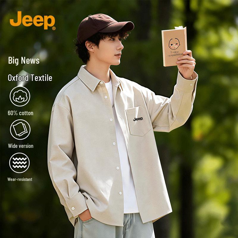 JEEP Men s Heavyweight Wrinkle-Free Oxford Long-Sleeve Shirt 2XL