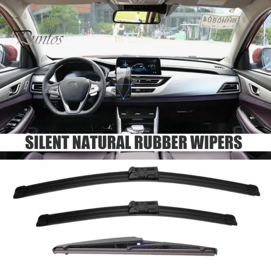 Non Destructive Buckle Wipers 3Pcs 24" 14" 10" Windshield Wiper Blades Replacement for MG ZS ZST EV Car Parts 2017-2024, Front And Rear Kit,