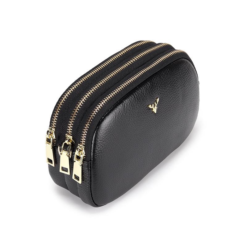 2025 Women's Soft Leather Three-Layer Shoulder Crossbody Bag - New Fashion Style for Mothers