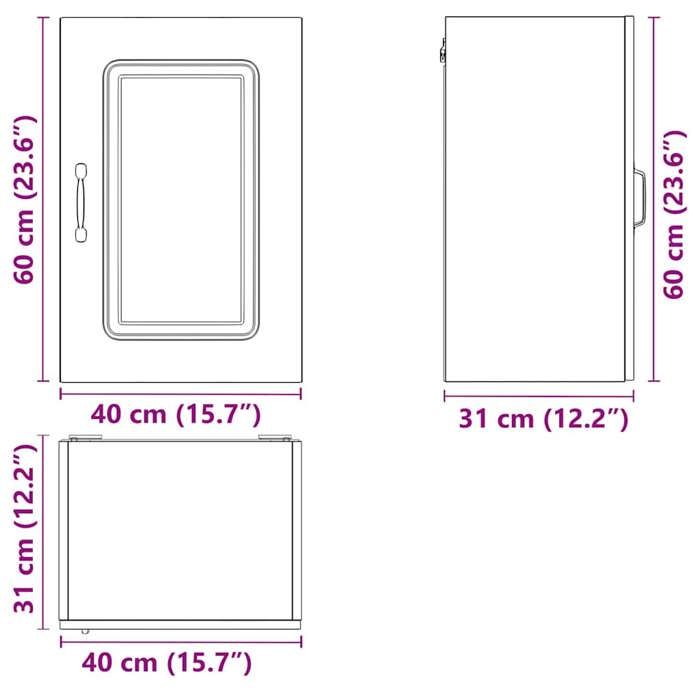 VidaXL Wall-mounted Kitchen Cabinet Kalmar Sonoma Grey Engineered Wood, Wall-mounted Kitchen Furniture, Cabinet for Kitchen Wall, 853553