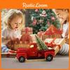 Festive Metal Red Truck Christmas Decor For Classic And Rustic Home Office Charm