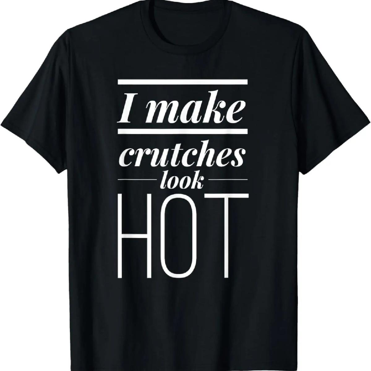 Забавные горячие костыли после операции прикольные подарки пожелание скорейшего выздоровления футболка S
