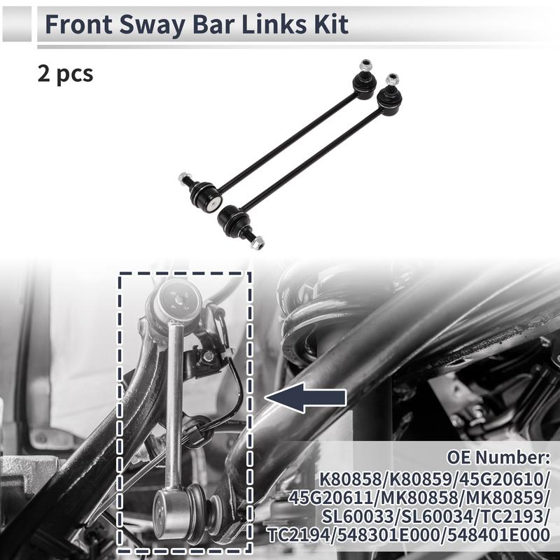 X Autohaux Front Stabilizer Bar Links for Hyundai Accent 1.6L 1599CC l4 GAS No.K80858 2 Pcs