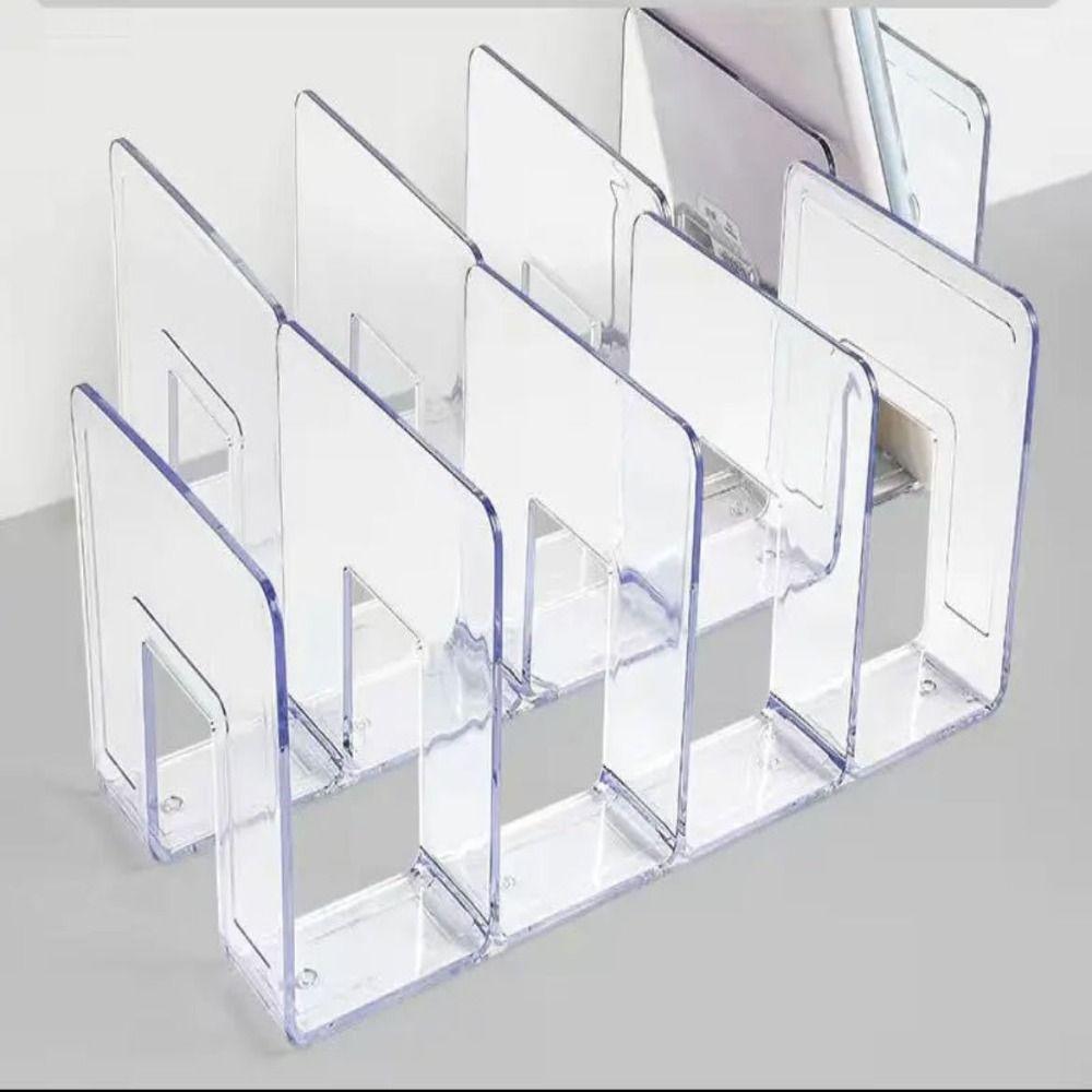 

Morandi Color Book Organizer Plastic Office Stationery Desktop Bookshelf Student