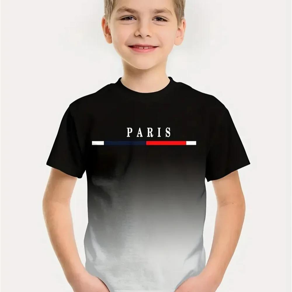 Kinder T-Shirt Einfache Kinder Jungen Kleidung 3D Druck T-Shirt Kurzarm Einfache Kinderkleidung für Jungen T-Shirts