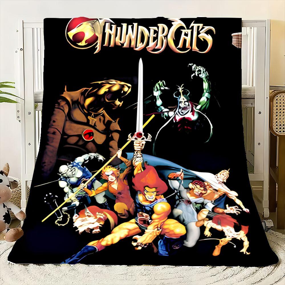 Coperta Avventura Eroica dei Thundercats - Coperta Vibrante in Stile Fumetto con Personaggi Iconici, Logo Dorato Audace e Azione-