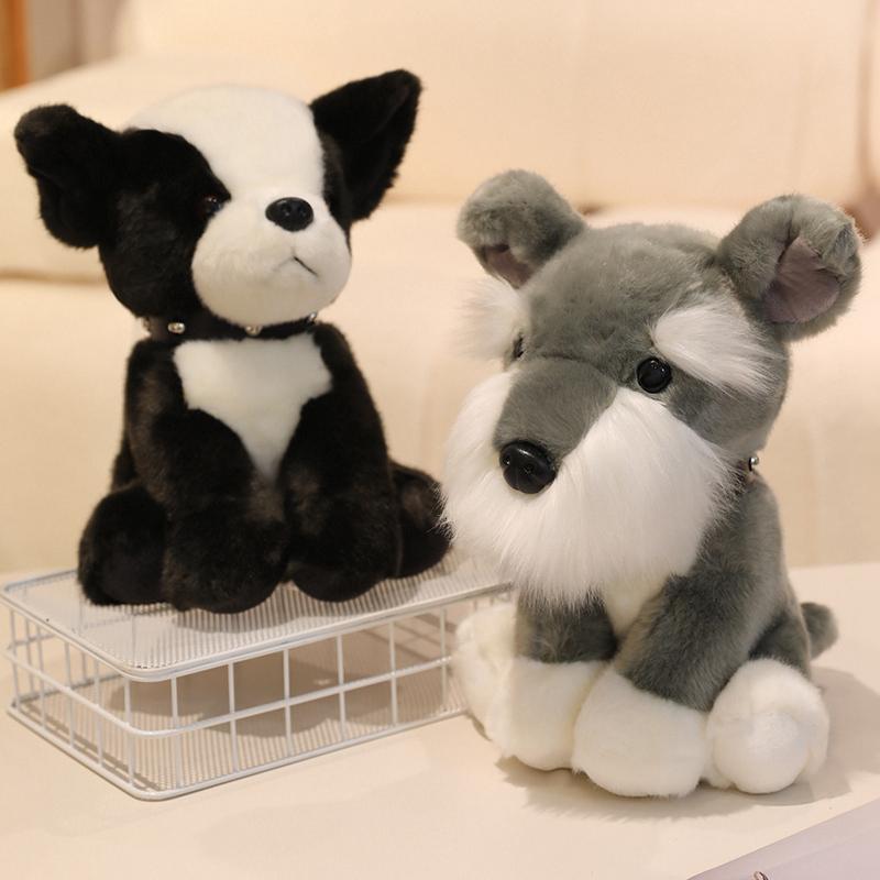 21/26cm Kawaii Husky Bulldog Schnauzer Shar Pei Dog Plush Toy Cute Sitting Puppy Toy Stuffed Soft Animal Dolls Birthday Gift