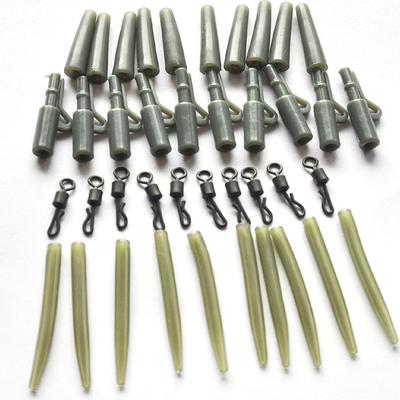40Pcs Carp Fishing Accessories Lead Clip Quick Change Swivel Tail Rubber Sleeve