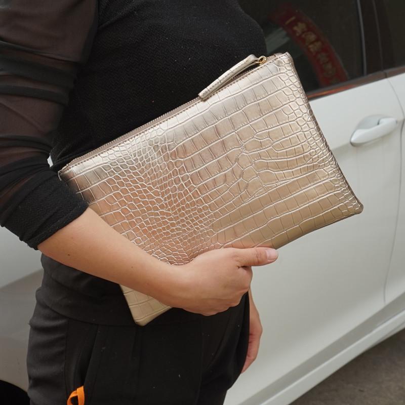 Women Fashion Handbag And Purse Stone Pattern Soft PU Leather Envelope Bag Large Capacity Ladies Day Clutch Wallet For Party