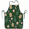 1pc Gingerbread for Man & Tree Print Apron with Adjustable Waistband - Durable Easy-Clean Polyester Suitable for Kitchen Cooking, Gardening, Orchard P