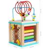 Toys of Wood Oxford Wooden Activity Cube, Motor Skills Cube, Wooden Labyrinth Toy, Loop with Beads, for Babies, Large