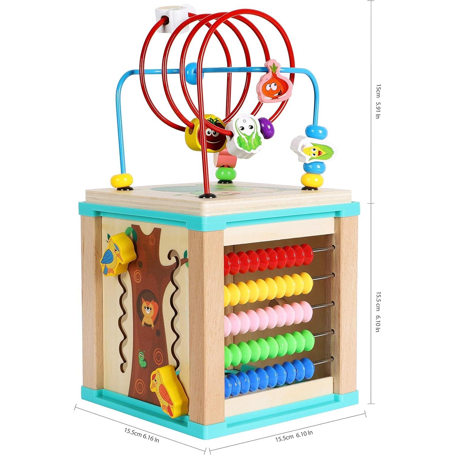 Игрушки из дерева Оксфорд деревянный кубик активности — фото 8