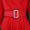 Plus Size Womens Turn Down Collar Solid Color Elegant A Line Midi Dress