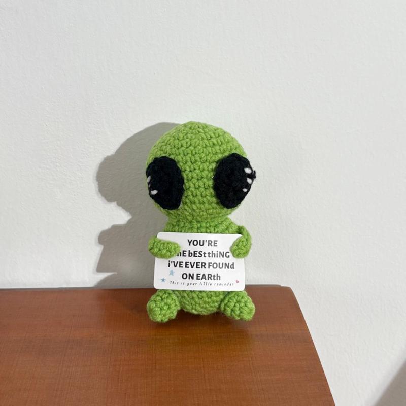 Crochet Pocket Hug Hand-woven Positive Energy Dolls Finished Alien Ornaments Knitted Crafts Desktop Miniature Mother's Day Gifts