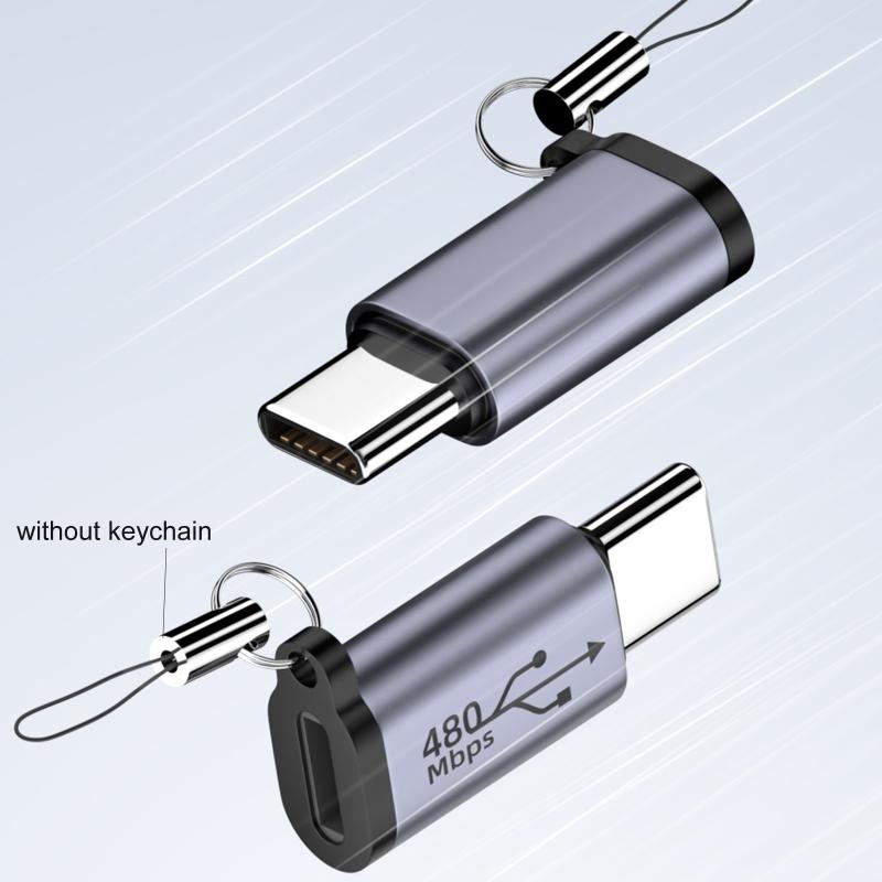 USB Type C na Mini USB MicroUSB Adaptér Micro USB na TypeC Mini USB Převodník Konektor Podpora Nabíjení Synchronizace Dat 480Mbps 18W