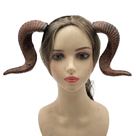 Geitehorn Hodebånd Gotiske Djevelhorn Hårbøyle Halloween Utkledning Hårtilbehør for Halloweenfest Cosplay-arrangementer