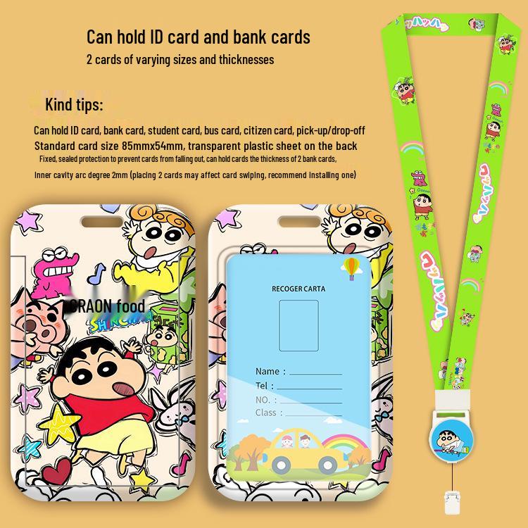 Crayon Shin-chan Cartoon Student ID Lanyard & Badge Holder
