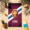 Brisbane Lions (1) Theme Beach Towel Sand Resistant Soft And Comfortable Suitable For The Pool Camping Yoga And Diving A Travel Essential