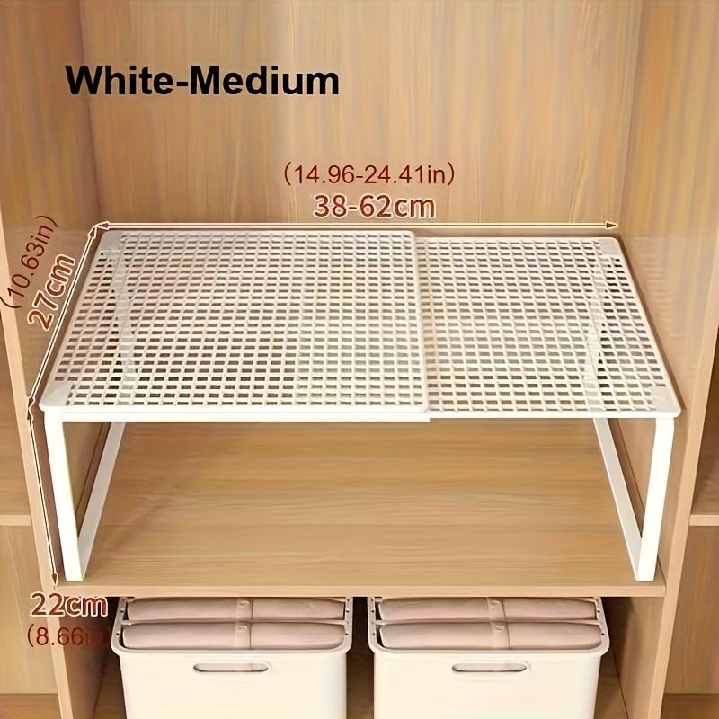Organizzatore Telescopico per Armadio in Carbonio Heavy-Duty per Vestiti Interno, Ripiano ad Altezza Regolabile, Organizer a Scaffale, Rastrelliera Salvaspazio Pieghevole