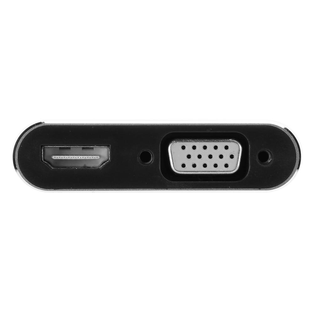 Adapter TypeC Hub to VGA DVI DisplayportCelsius3.1 Ethernet Converter Dock 4K Resolution(Silver )