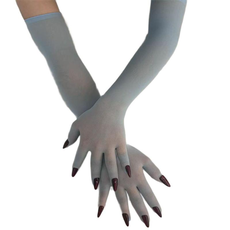 1 Paar Naadloze Mesh Nagelvingerhandschoenen Leuke Handschoenen Cosplay Halloween Nachtclub Dans Bruiloft Feest Accessoires Nagelhandschoenen