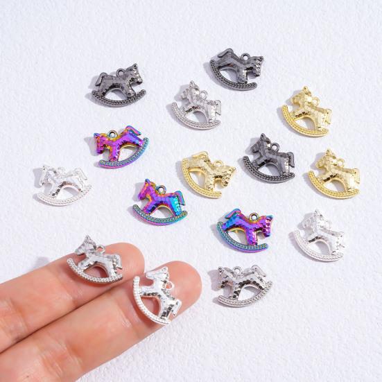 5Pcs Zinc Alloy Horse Charm Metal Electroplating Horse Charm Decoration Accessories DIY Keychain Jewelry Earring Bracelet Necklace Pendant
