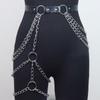 Sexy Leg Chain Thigh Harness Garter Gothic Fashion PU Leather Thigh and Waist Chain Belt for Fashion Enthusiasts