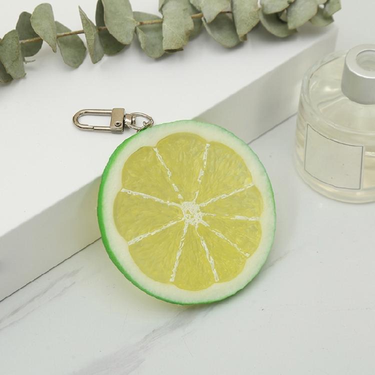 Lemon Shaped Key Charm Fruit Shape Keyring Simulation Fruit Keychain Accessory