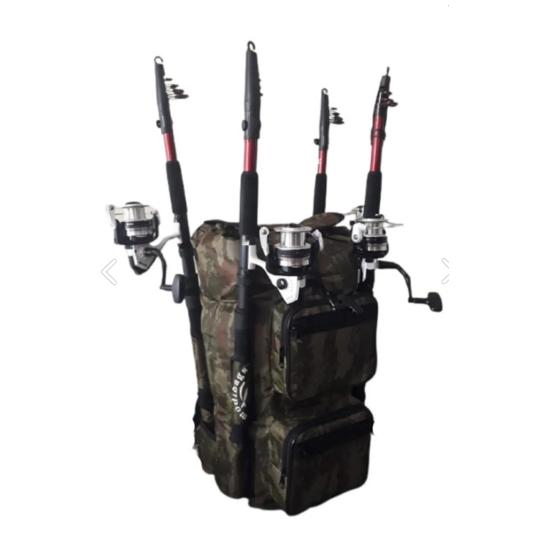 Balıkçı Sırt Çantası 4 Adet Takımlık Kamuflaj