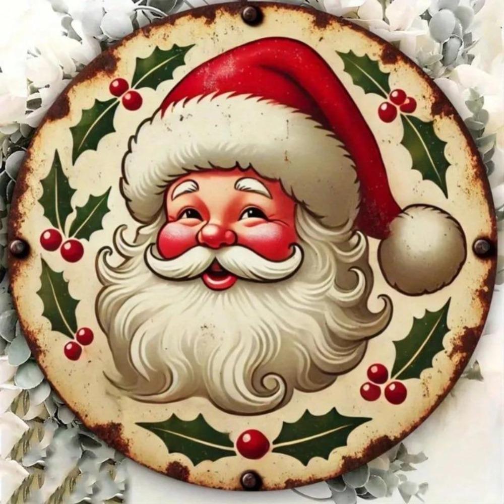 Christmas Santa Claus Metal Sign Iron Wall Art Home Cafe Bar Decor