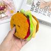 Cute And Creative French Fries Hamburger Figurine Hanging Backpack Couple'S Plush Hanging Decoration Car Keychain