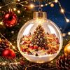 Transparent Christmas Ball Ornament 8cm Snowman Crystal Ball Christmas Decor