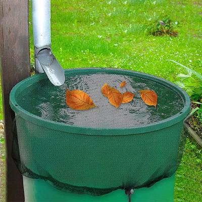 3 Stück Netzabdeckung für Regentonnen PE Wassersammelbehälter Tank Regentropfen-Erntewerkzeug Schutz vor herabfallenden Blättern