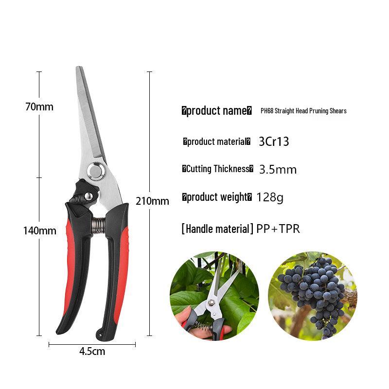 Multi-functional Stainless Steel Pruning Shears for Gardening, Bonsai, Fruit Trees, Grapes, and Peppers.