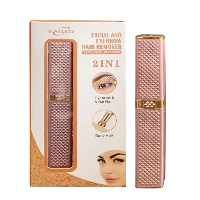 

Многофункциональная бритва-помада 2 в 1 со светодиодной подсветкой Бритва для волос в подмышках и на ногах Электрический триммер для бровей Женский эпилятор розовый