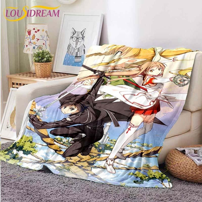 Asuna Sword Art Online Decke, Sofabettdecke, superweicher, warmer Deckenbezug, Fleece-Überwurfdecke