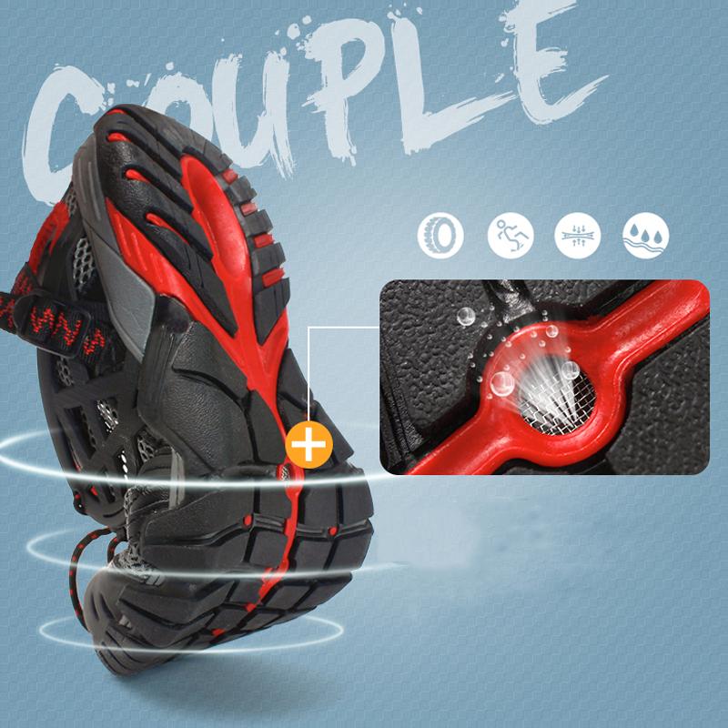 Sandali estivi unisex da uomo di grandi dimensioni in pelle mesh scarpe casual traspiranti da uomo scarpe da spiaggia ad asciugatura rapida da donna