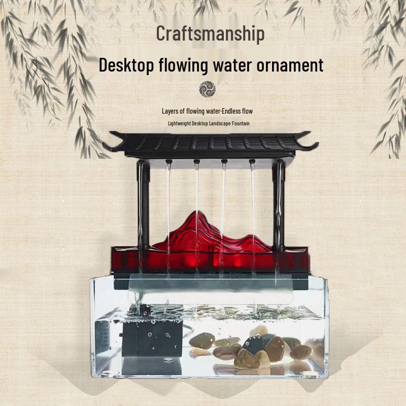 Desktop Rockery Waterfall Fountain for Home, Bedroom, or Living Room Decor