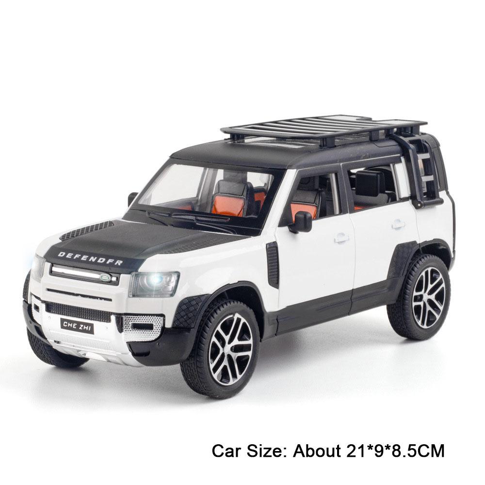 1:24 Scale Land Rover Defender LX600 Sports Car Model Toy Sound Light Pull Back Metal Models Toys Christmas Gifts for Child