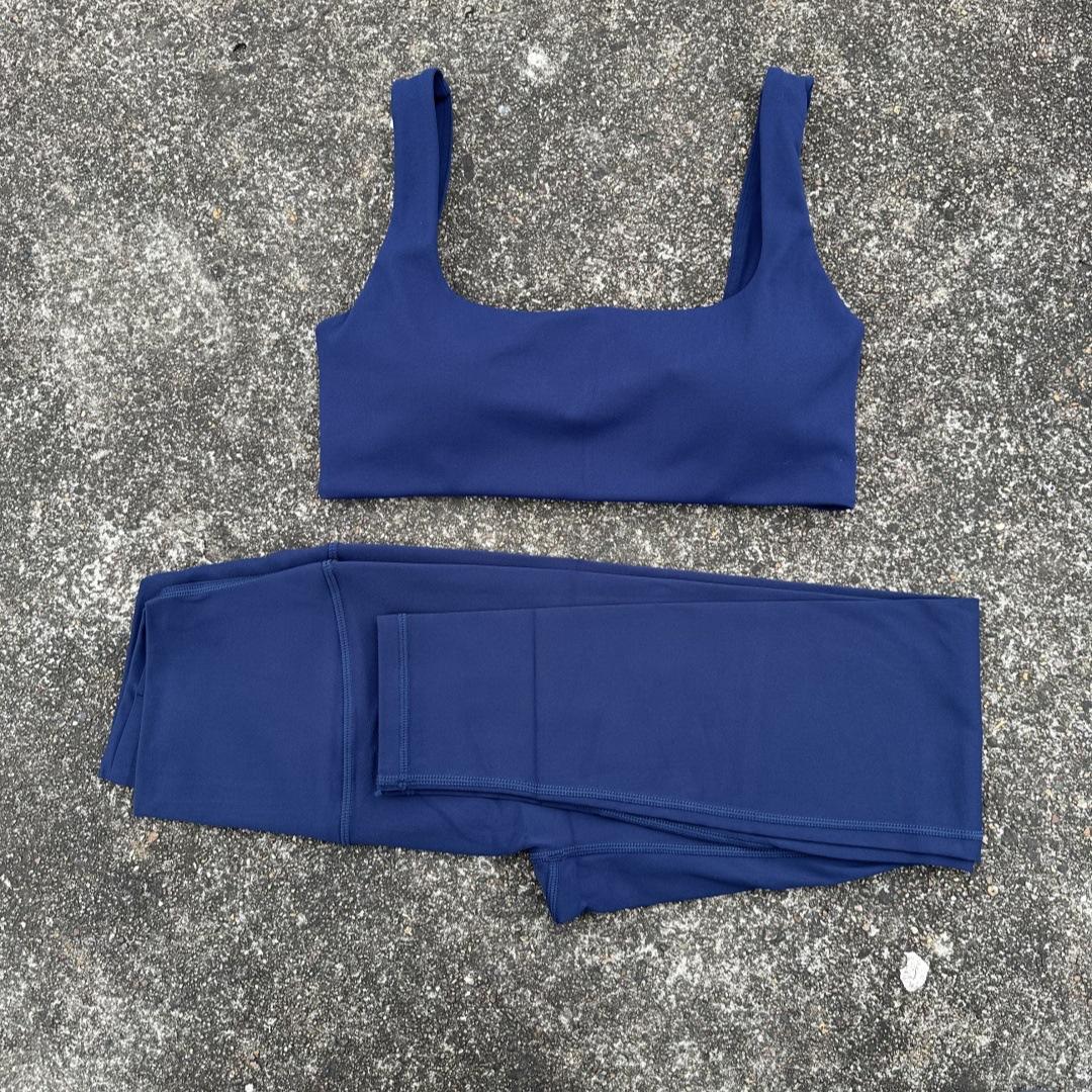 

JYL Yoga Shorts Trousers Suit Solid Square Neck Hollow Back High Waist Pants L тюльпан кольору