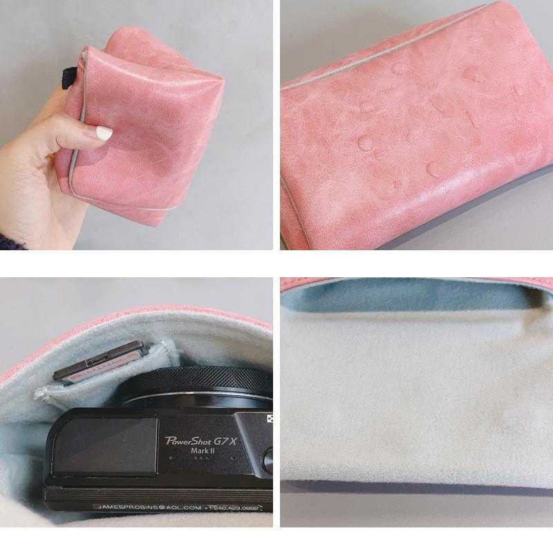 Camera Storage Bag, Camera Protective Bag, Digital Camera Storage Bag -PU Leather Waterproof, Shockproof and Wear-resistant
