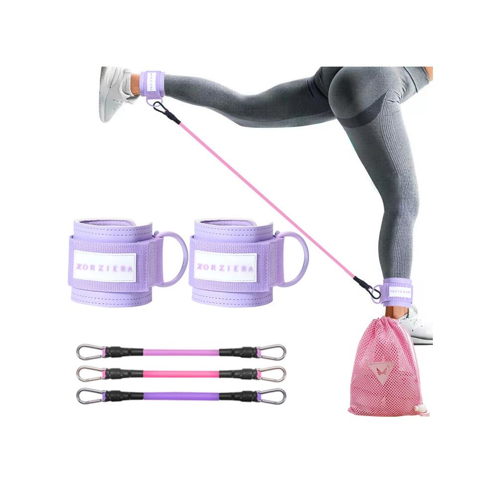 

Fitness ankle buckle, hip training, leg trainer, anklet, leggings, elastic band, gantry, ankle buckle accessories 6pcs фіолетовий